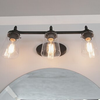 allen + roth Wyatt modern farmhouse vanity 24-in 3-Light Aged Bronze Farmhouse Vanity Light | Lowe's