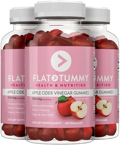Flat Tummy Tea Apple Cider Vinegar Gummies, Detox & Support Gut Health with The Mother, Vegan, Non-G | Amazon (US)