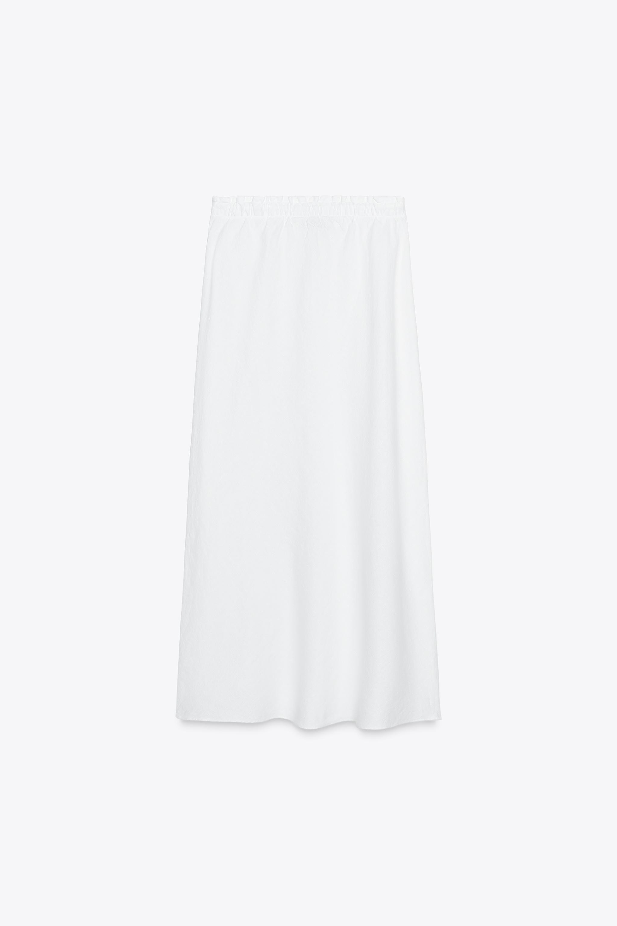 ZW COLLECTION 100% LINEN MIDI SKIRT | Zara UK