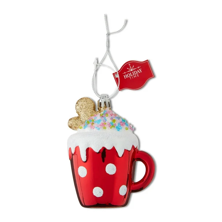 Metallic Red and White Gingerbread Cocoa Mug Christmas Ornament, 4", by Holiday Time | Walmart (US)