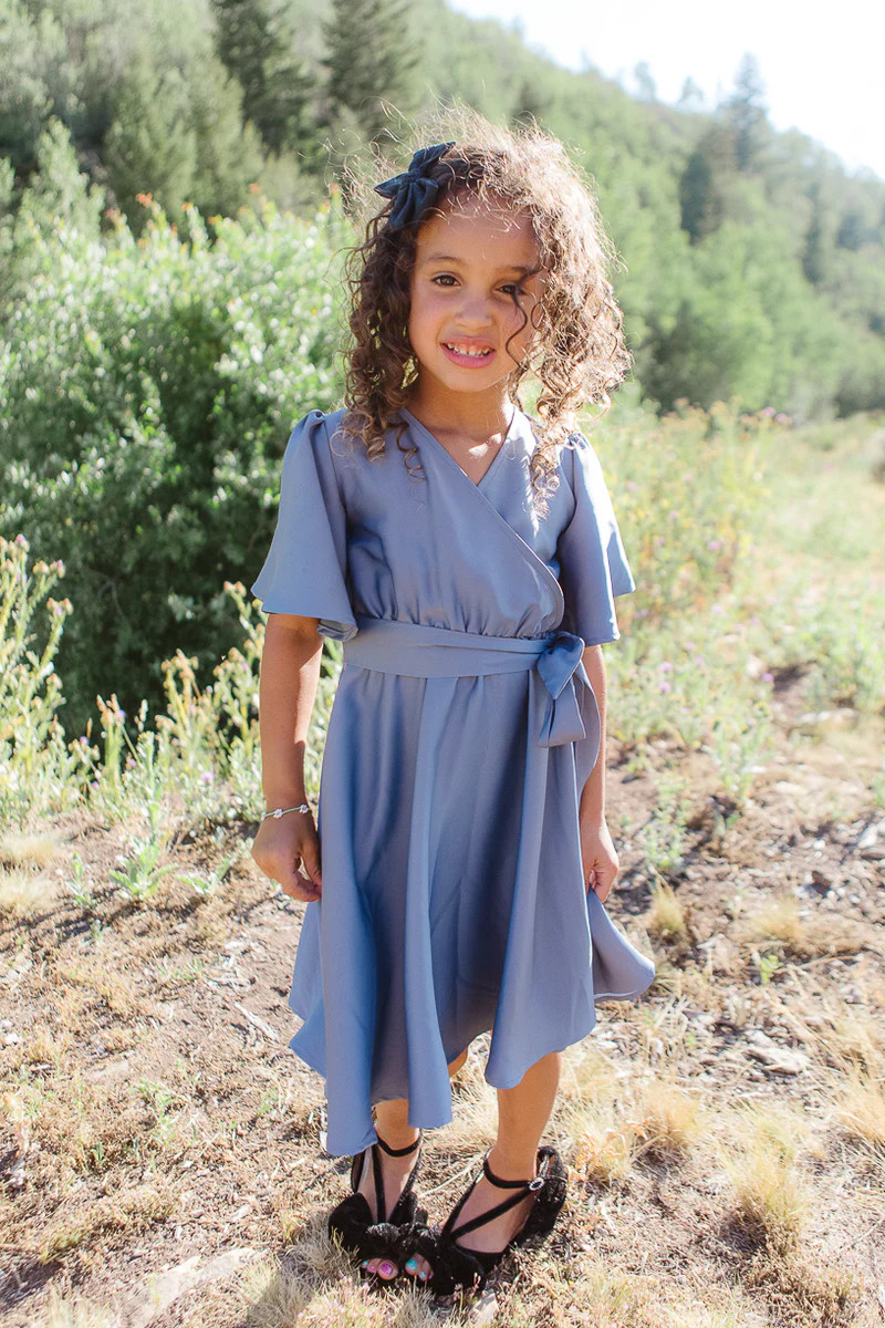 Mini Julie Dress in Steel Blue | Ivy City Co
