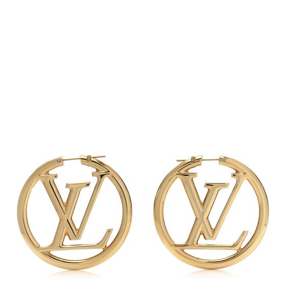 LOUIS VUITTON Louise Hoop Earrings Gold | FASHIONPHILE (US)