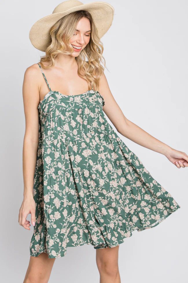 Sage Floral Tiered Romper | PinkBlush Maternity