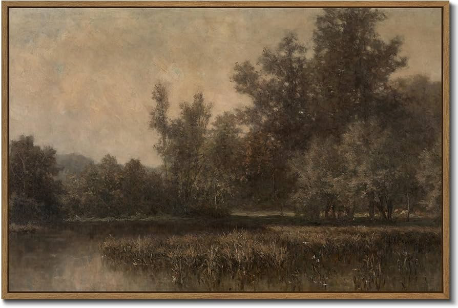 Vintage Landscape Art Prints Forest Lake Scenery Wall Art Moody Swamp Pictures Wall Decor Nature ... | Amazon (US)