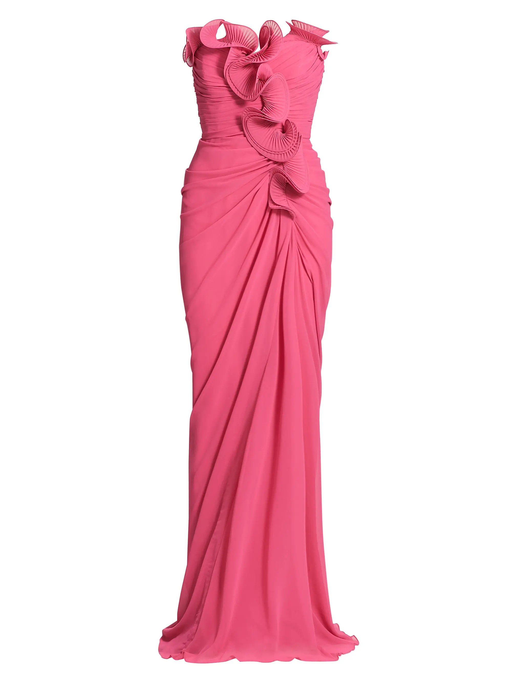 Ruffled Georgette Strapless Gown | Saks Fifth Avenue
