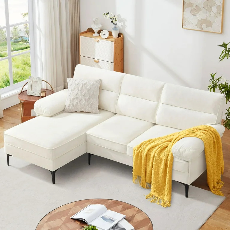 85'' Modern Sectional Sofas Couches for Living Room, Chenille L Shaped Couches with Chaise for Sm... | Walmart (US)