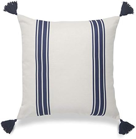 Amazon.com: Hofdeco Coastal Decorative Throw Pillow Cover ONLY, for Couch, Sofa, or Bed, Navy Blu... | Amazon (US)