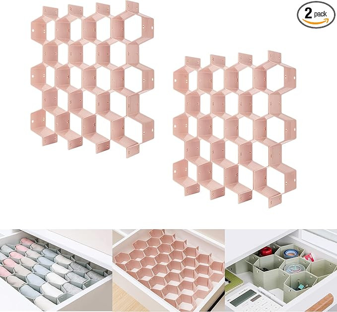 Honeycomb Separator Adjustable Drawer Organizer Divider for Underwear Belt-Scarf Socks Organizer ... | Amazon (US)