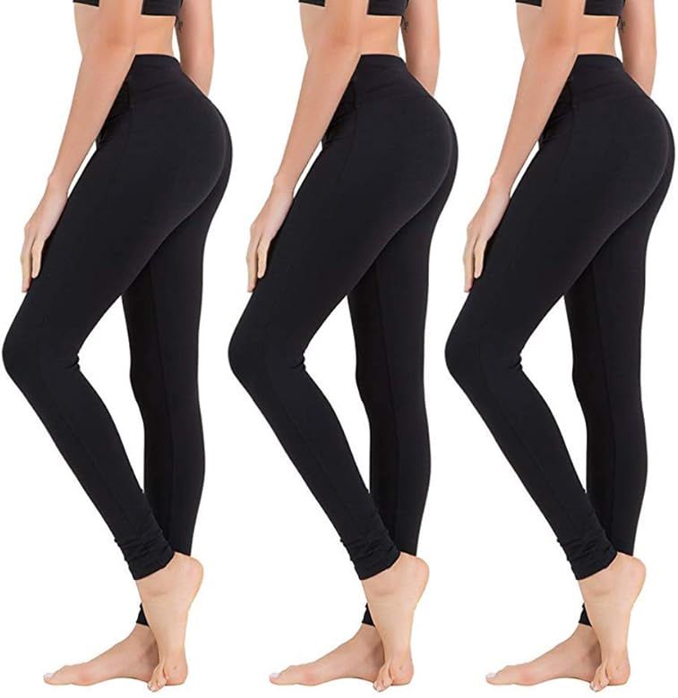 High Waisted Leggings for Women - Soft Athletic Tummy Control Pants for Running Cycling Yoga Work... | Amazon (US)