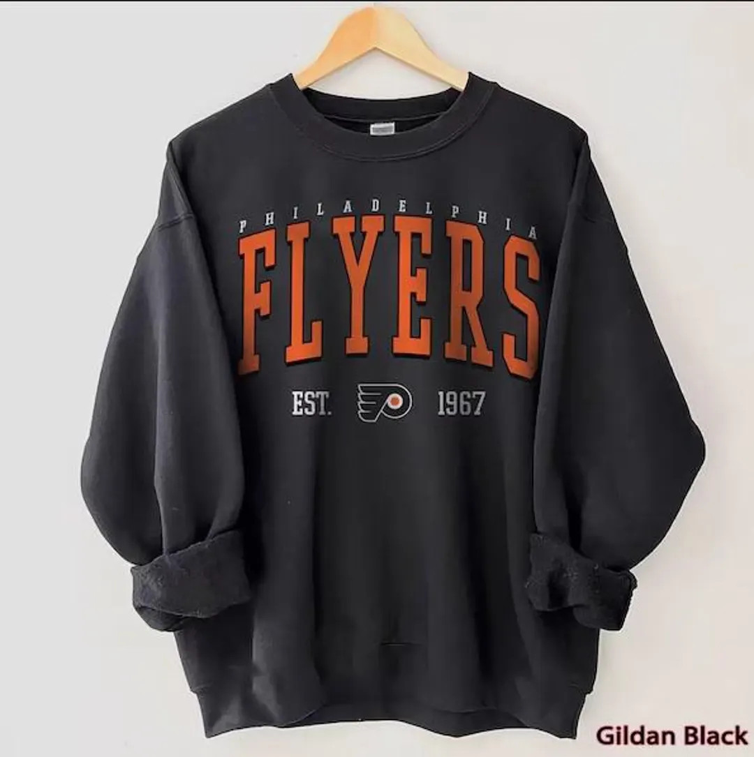 Philadelphia Flyers Sweatshirt, Vintage Style Philadelphia Hockey Crewneck, Retro Philadelphia Ho... | Etsy (Global)