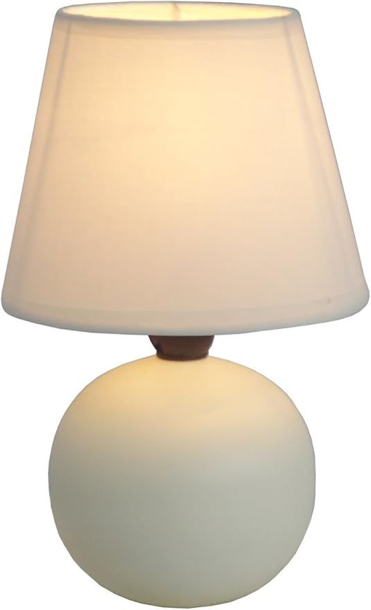 Simple Designs LT2008-OFF Mini Ceramic Globe Table Lamp, Off White | Amazon (US)