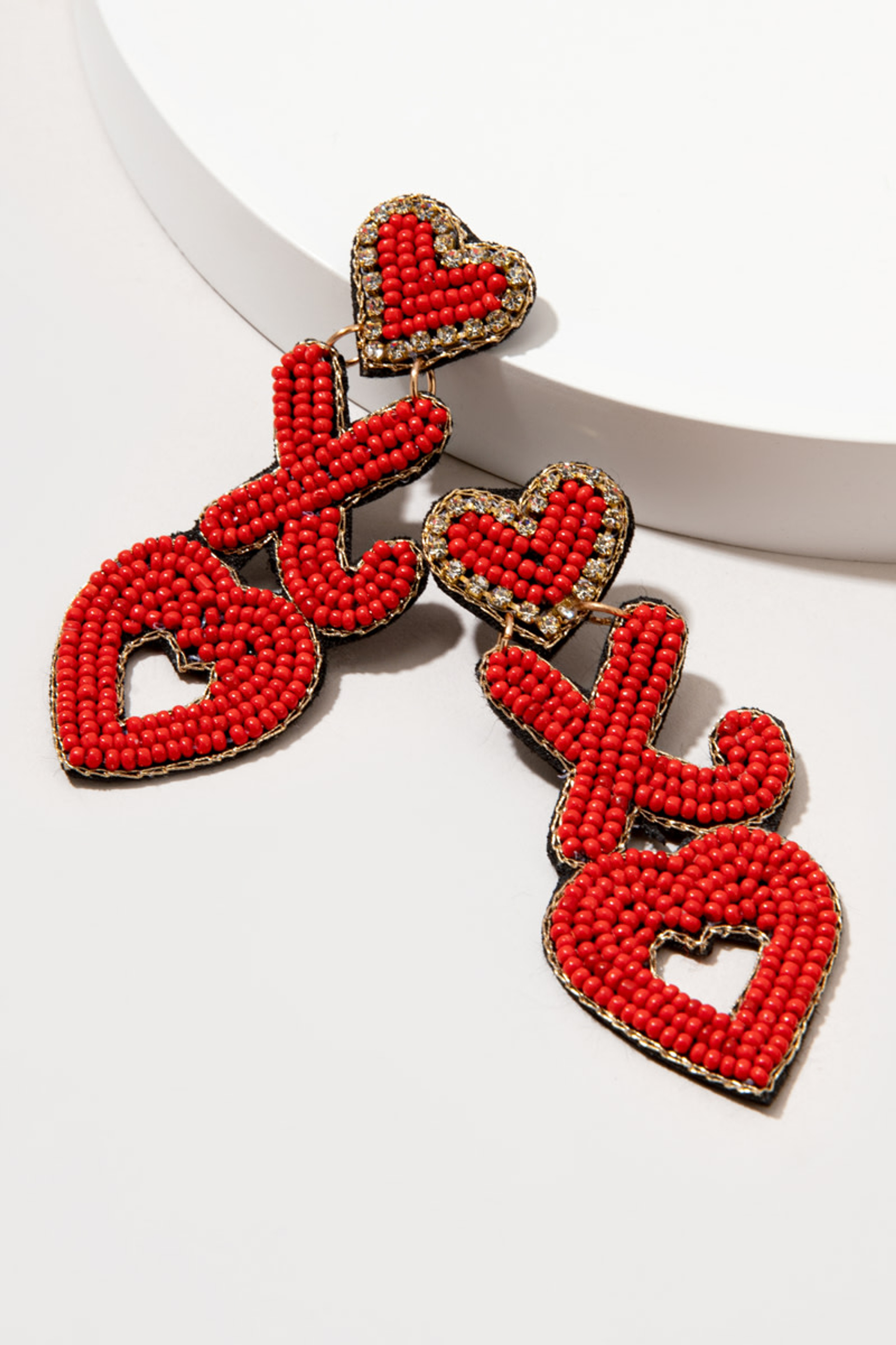 XO Red Chandelier Seedbead Earrings | Francesca's