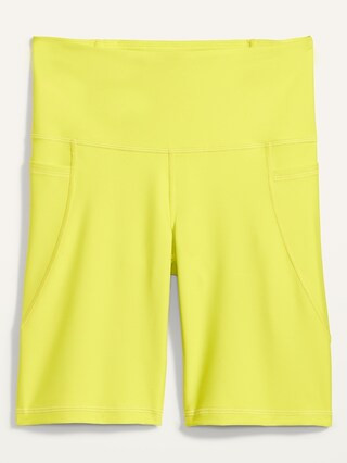 High-Waisted Powersoft Side-Pocket Biker Shorts for Women -- 8-inch inseam | Old Navy (US)