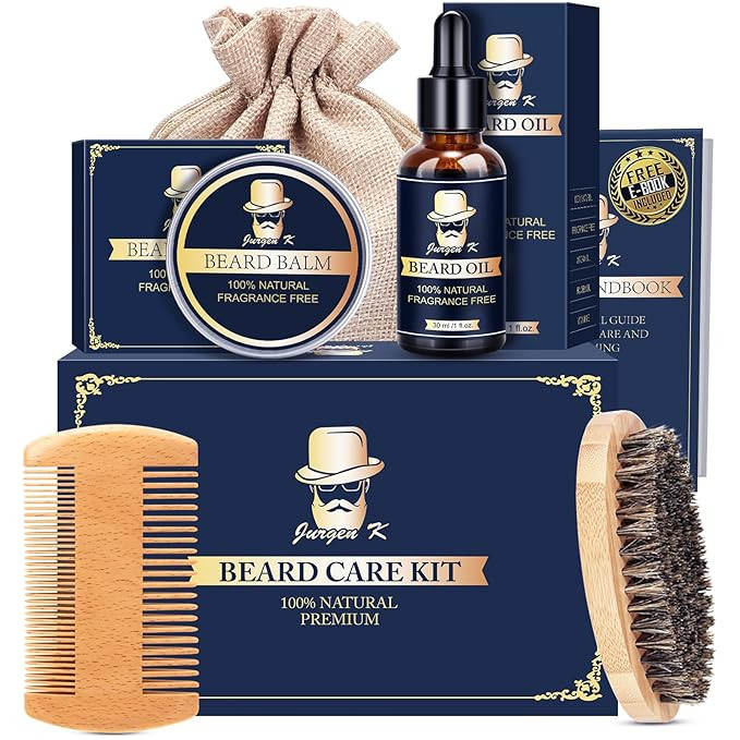 Jurgen K Valentines Day Gifts for Him, Beard Kit for Men's Daily Grooming, Moisturize & Soften Fa... | Amazon (US)