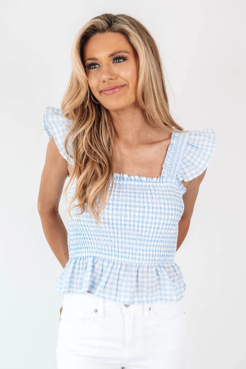 Check Mate Top - Blue Gingham | The Impeccable Pig