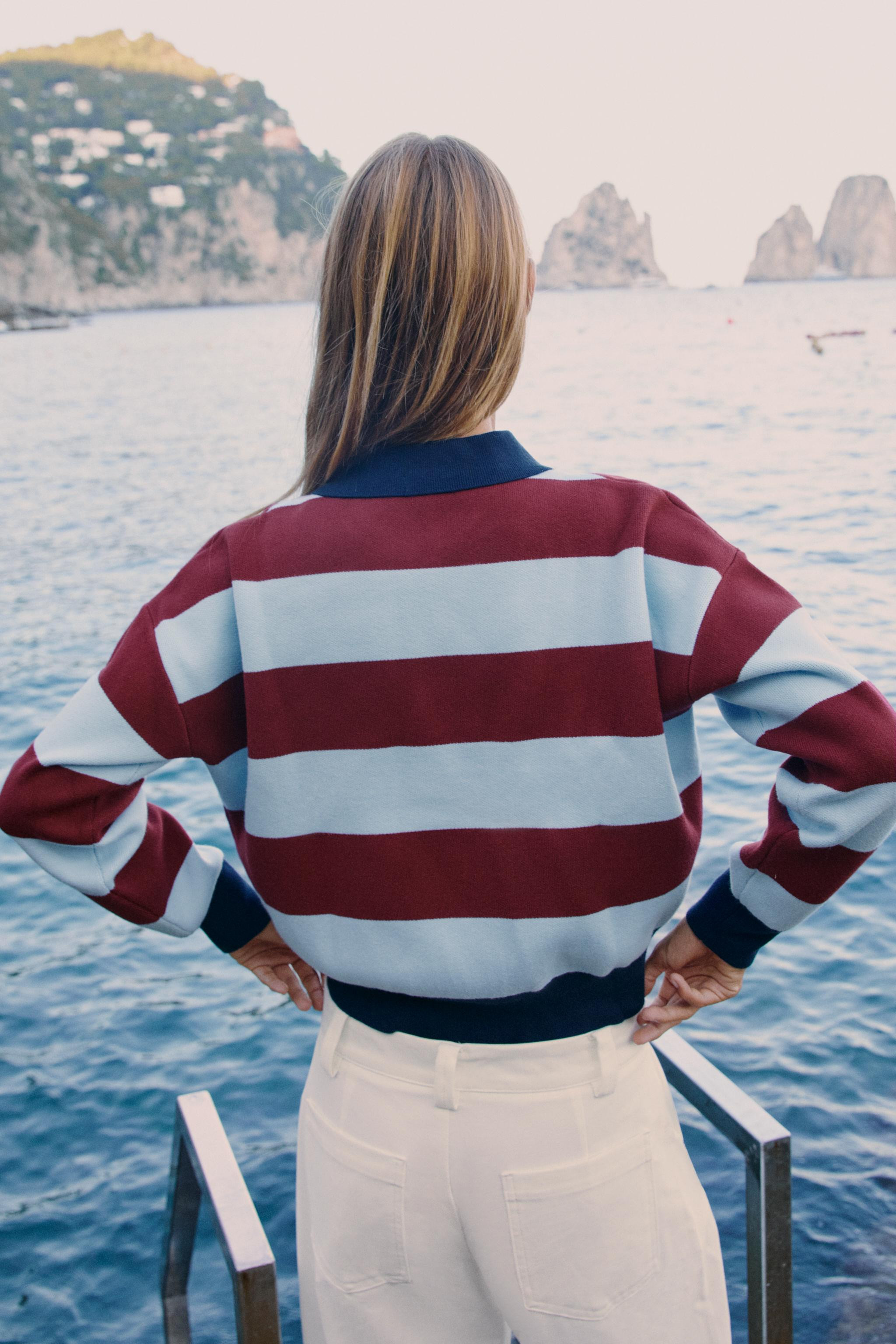 STRIPED KNIT POLO | Zara Canada