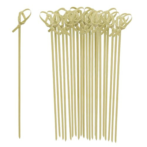 OGGI Bamboo Cocktail Picks Sticks 25 pcs - Bamboo Martini Picks, Reusable Wood Cocktail Skewers, Martini Sticks for Olives, Appetizers, Bamboo Garnish Picks, 4.25" / 11cm | Amazon (US)