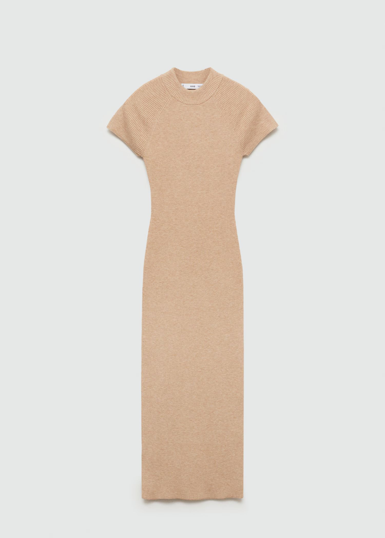 Perkins-neck ribbed dress | MANGO (US)