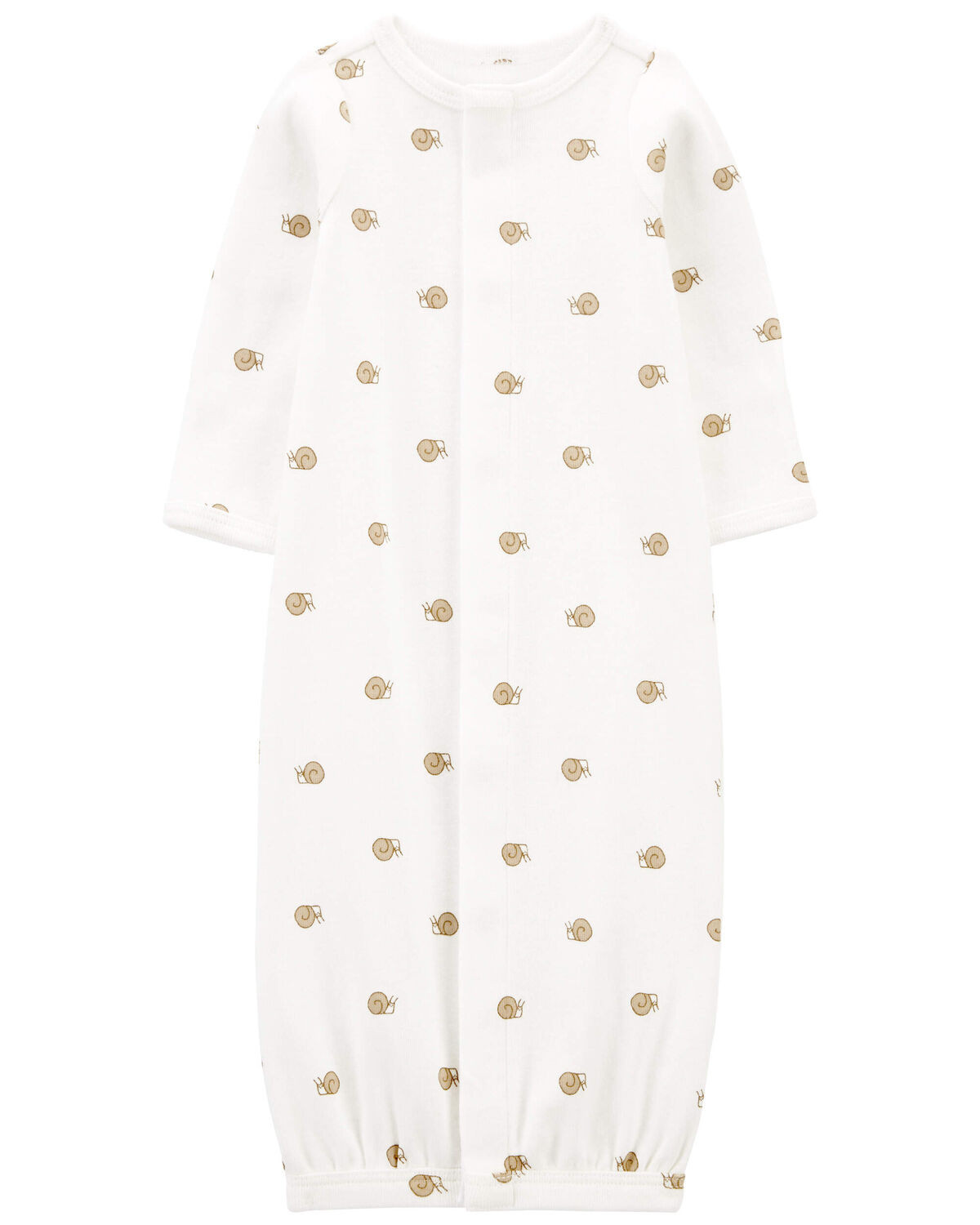 Ivory Baby Preemie Snail Cotton Sleeper Gown | carters.com | Carter's