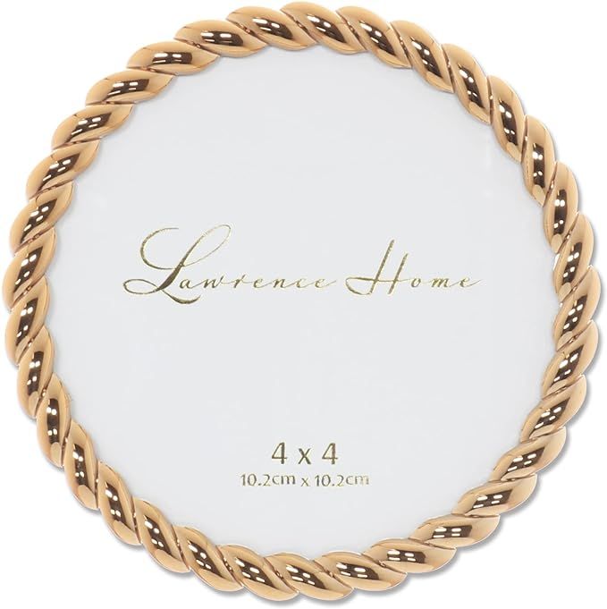 Lawrence Frames Rope Design Metal Frame, 4x4 Round, Silver | Amazon (US)