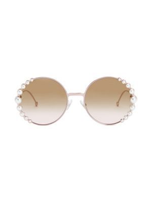58MM Round Sunglasses With Pearls | Saks Fifth Avenue