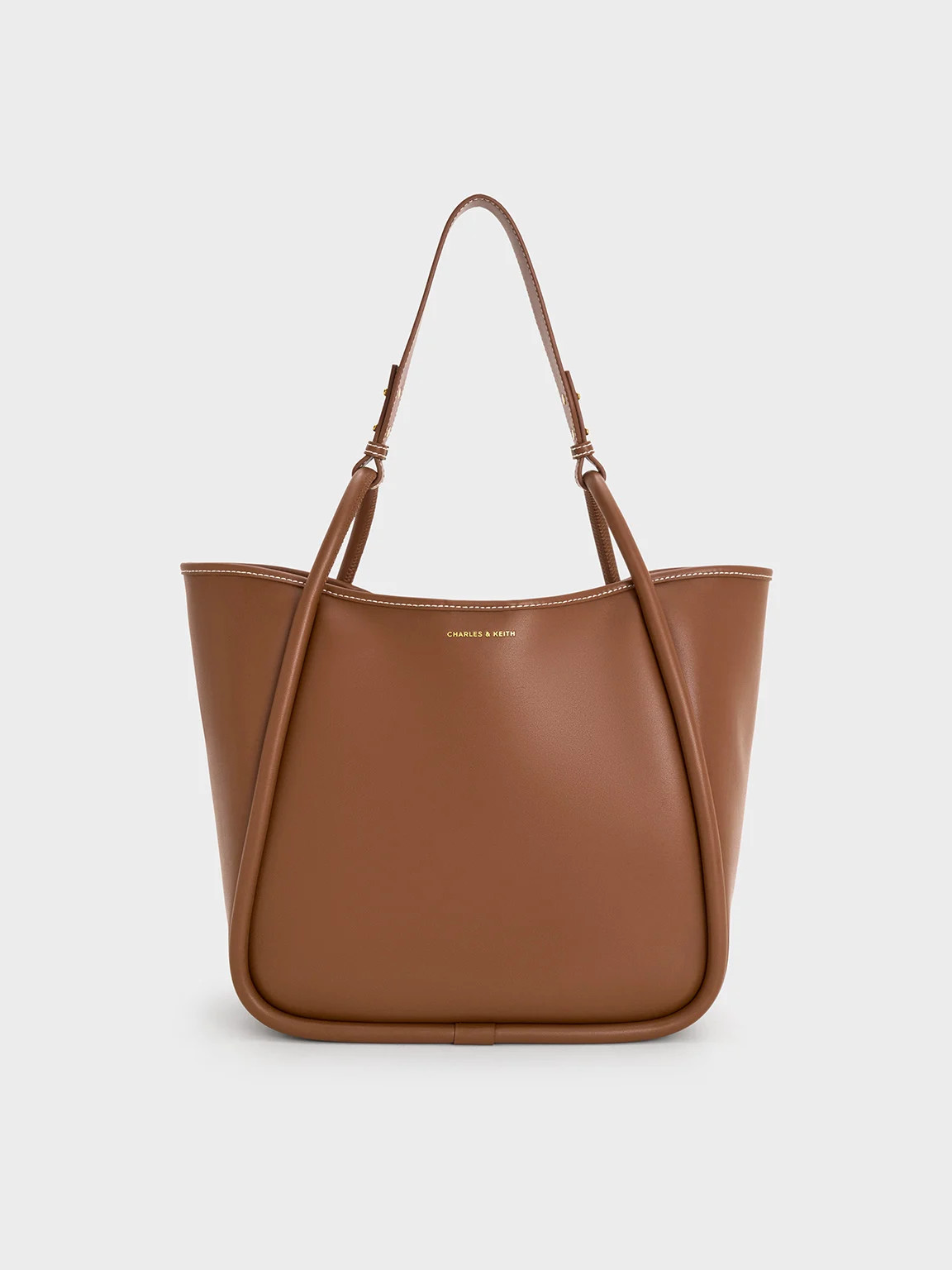 Chocolate Lyla Tubular Slouchy Tote Bag | CHARLES & KEITH UK | Charles & Keith UK