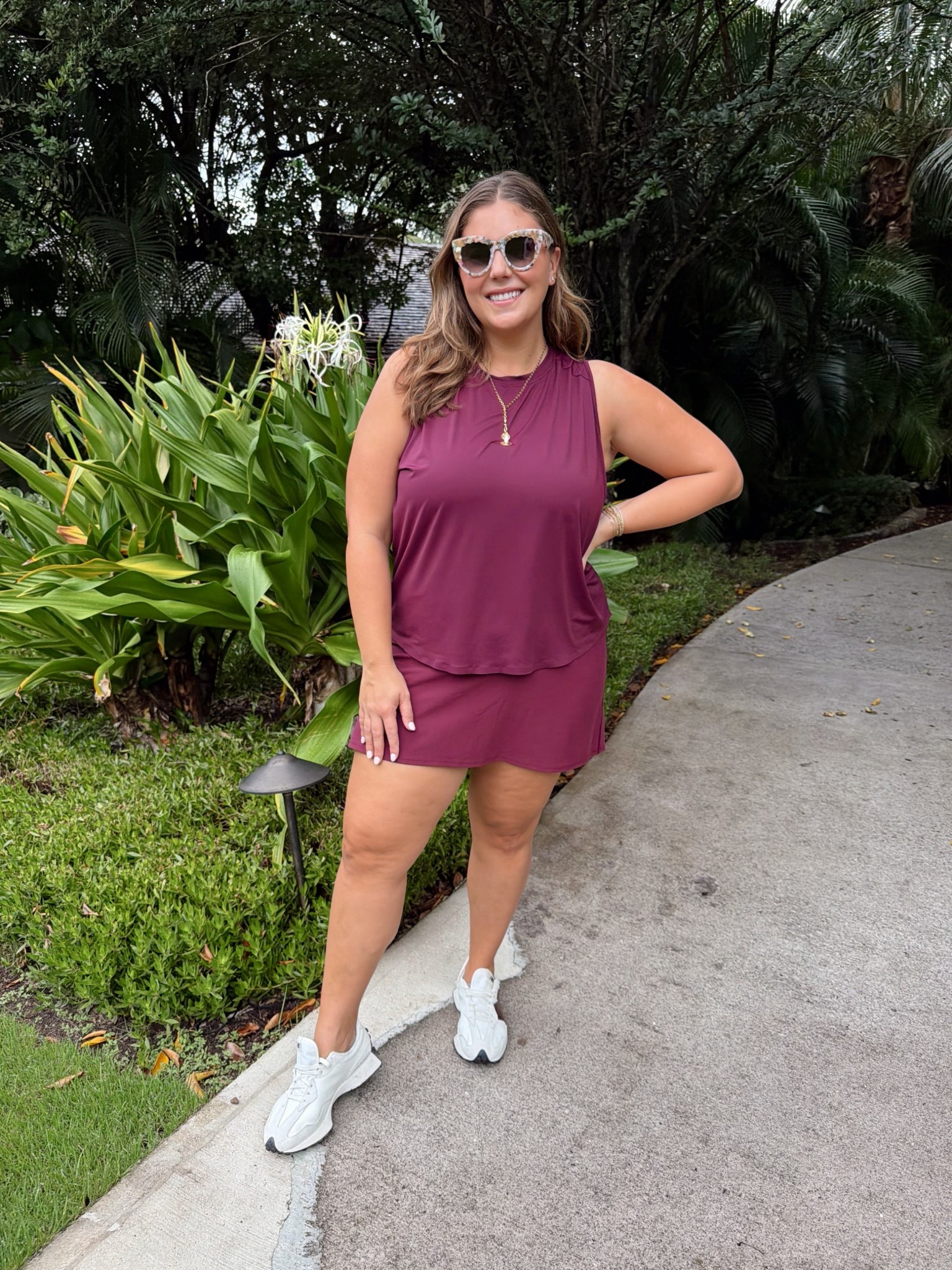 Morning walk outfit ☀️👟 wearing size 2X in top & skirt (normally would wear 1X, but sized up for the bump). Use CARALYN15 at Spanx. Use CARALYNFS15 at EBY. Use CARALYNM at Cakes Body. 

#LTKBump #LTKPlusSize #LTKActive