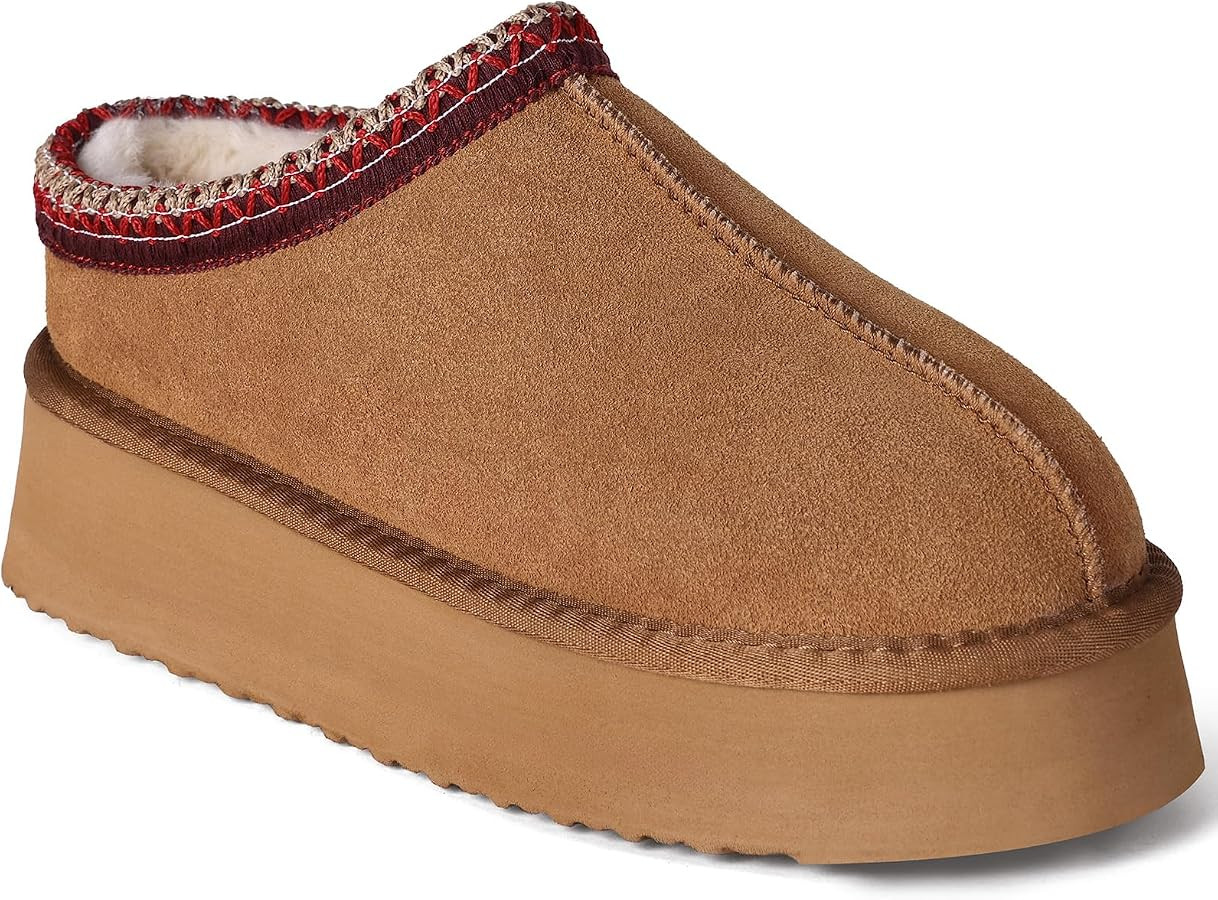 Women's Slippers Platform Mini Boots Comfy Suede Leather Slipper for Women Indoor & Outdoor Short... | Amazon (CA)