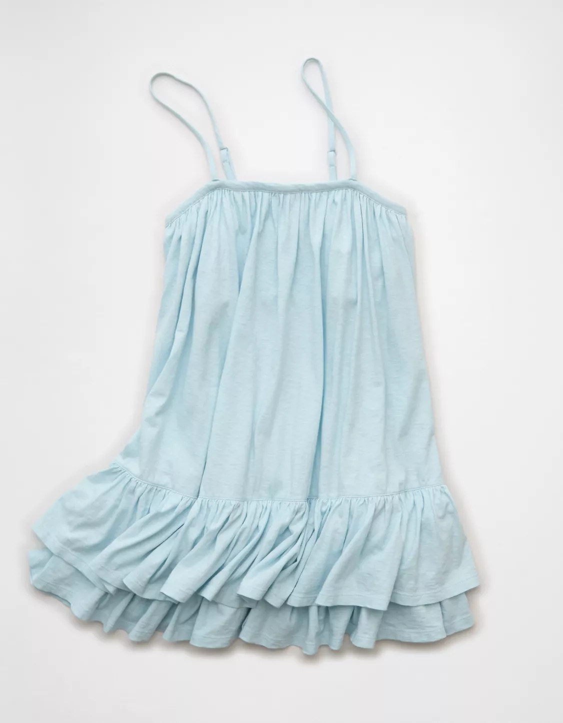 AE Sunchaser Knit Ruffled Mini Dress | American Eagle Outfitters (US & CA)
