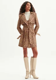 Trench Coat Marrom Lança Perfume Curto Estampado | ZZ Mall (BR)