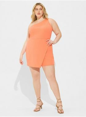 Crepe One Shoulder Wrap Skirt Romper | Torrid (US & Canada)