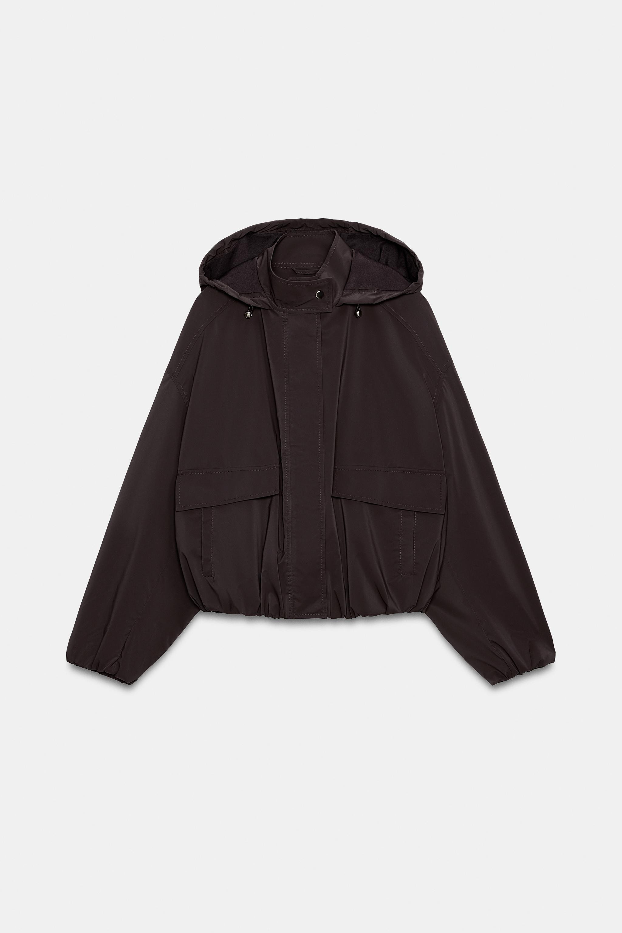 RUBBERIZED HOODED JACKET | Zara US