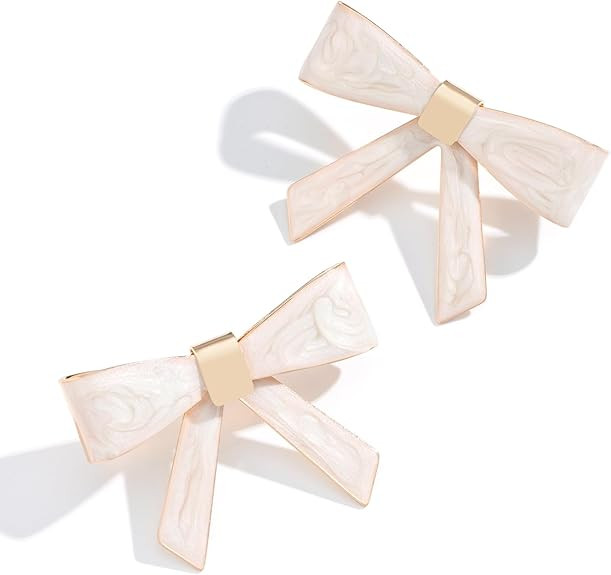 Bow Earrings for Women - Cute Ribbon Stud Earrings, Coquette Earrings | Amazon (US)