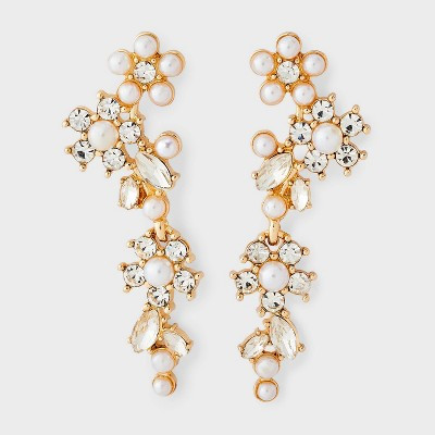 Floral Stone Drop Earring - A New Day™ Gold | Target