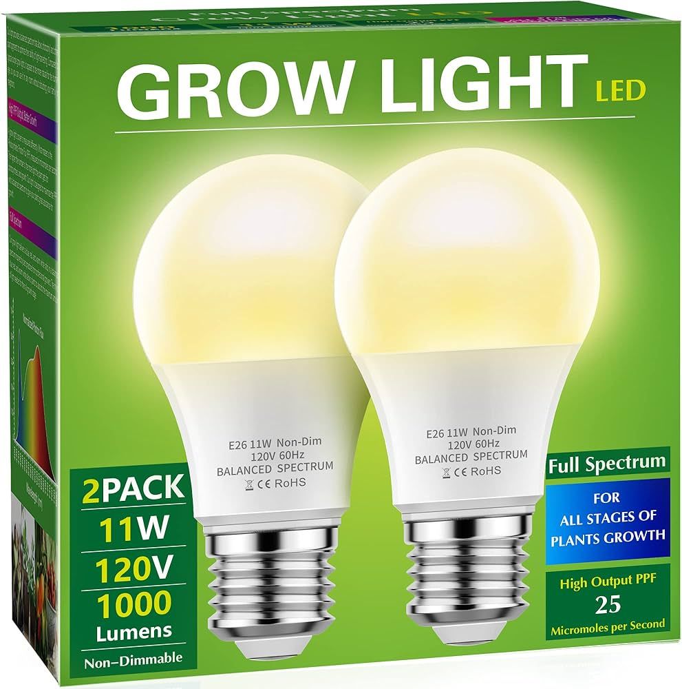 Grow Light Bulbs, Briignite LED Grow Light Bulb A19 Bulb, Full Spectrum Grow Light Bulb, Plant Li... | Amazon (US)