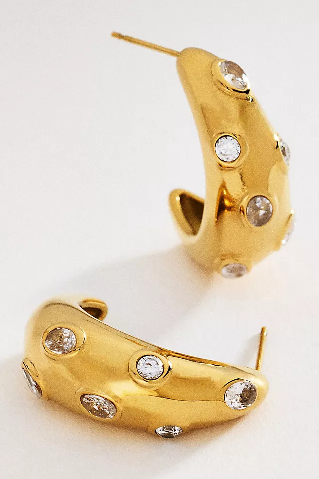 Crystal Chunky Hoop Earrings | Anthropologie (US)