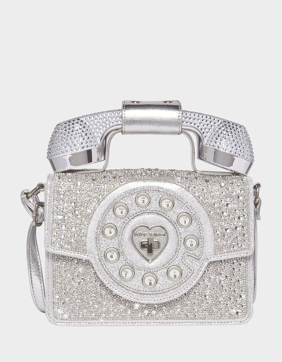 KITSCH MILLION STARS PHONE BAG SILVER | Betsey Johnson