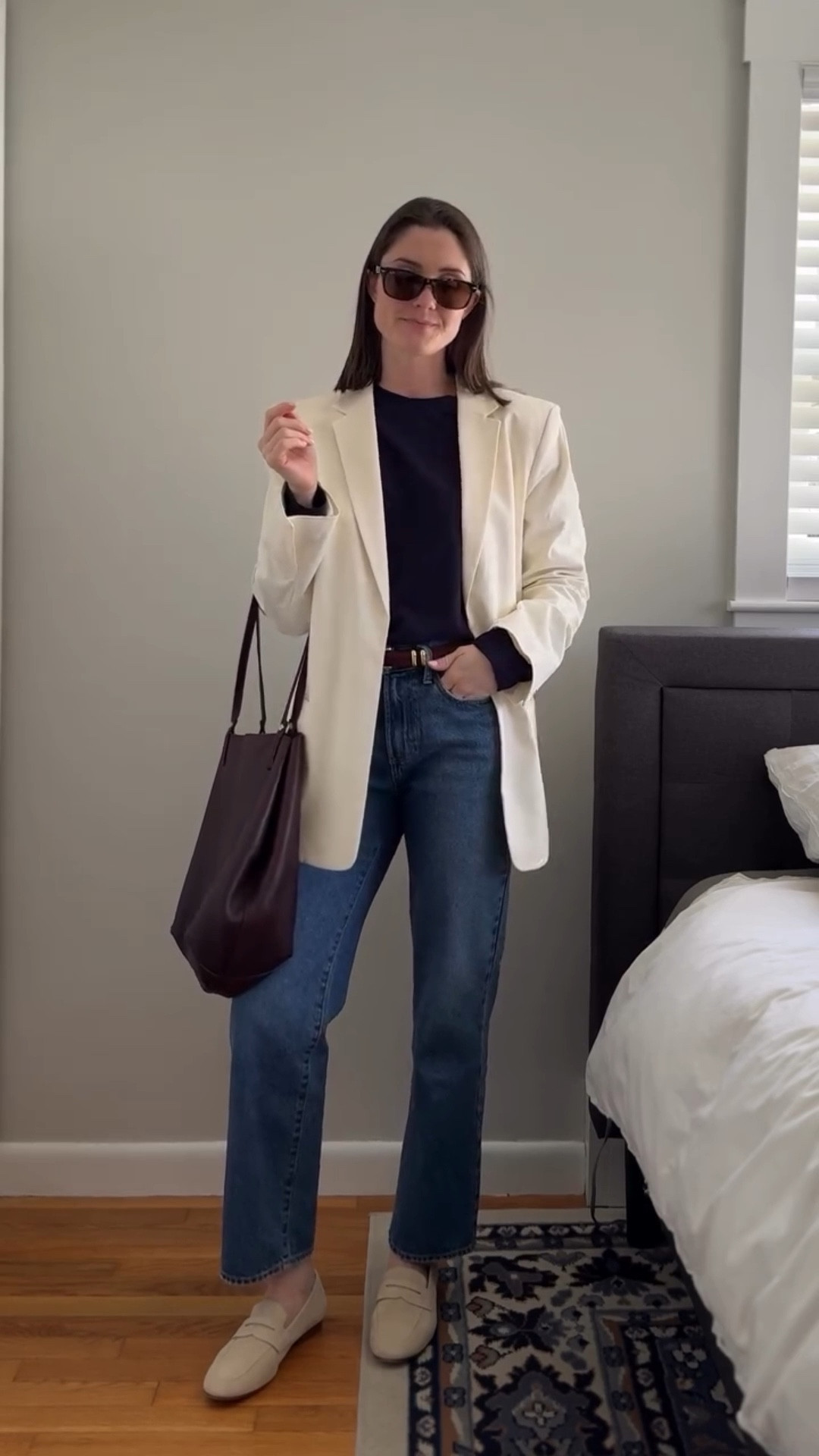 What to wear when you don’t know what to wear part 2 featuring a cream blazer and the best jeans that are only $60 from
@Quince 

Spring outfit | ootd | GRWM | outfit of the day | get ready with me | spring 2026 outfit | styling | blazer outfit 

#LTKgrwm #LTKootd