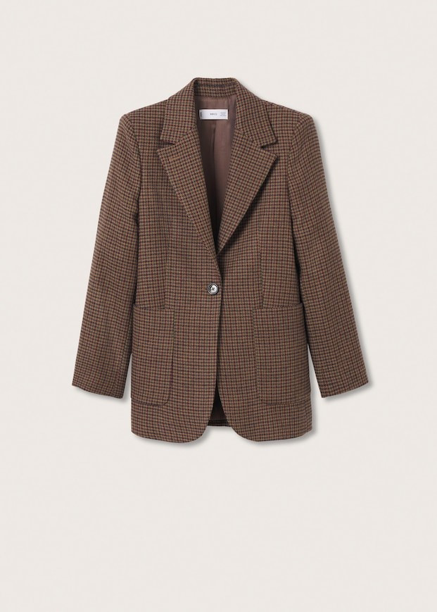 Check wool blazer | MANGO (US)