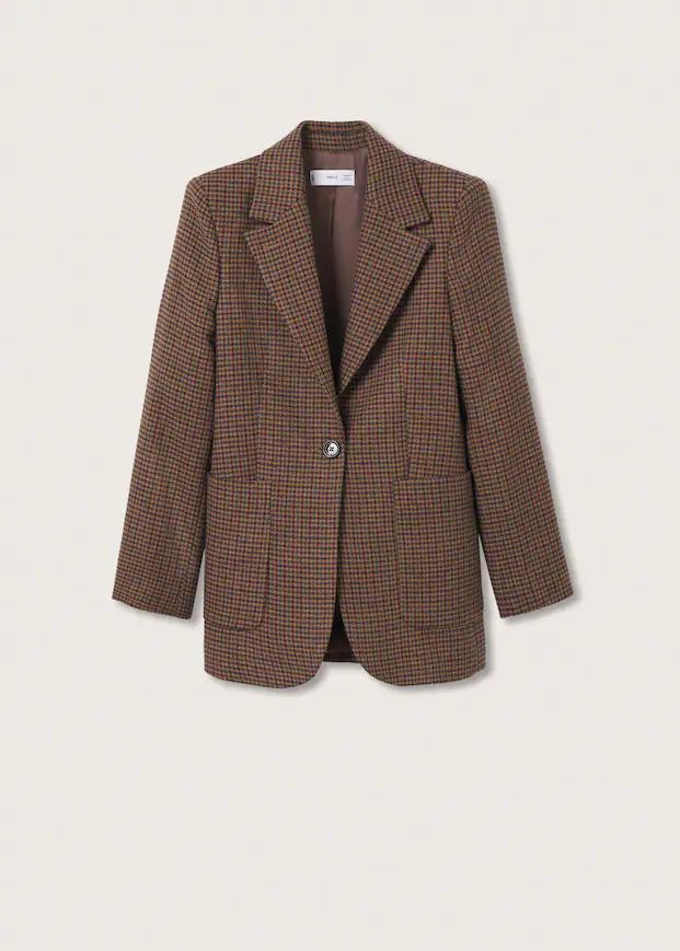 Check wool blazer | MANGO (US)