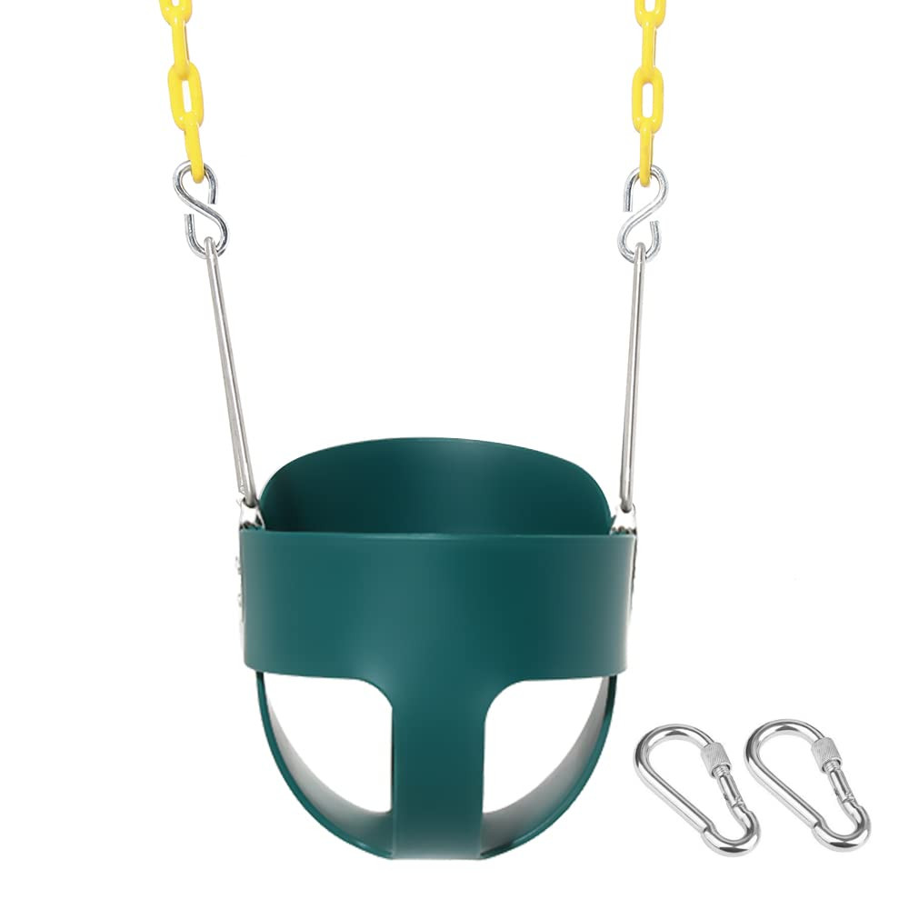 High Back Full Bucket Toddler Swing Seat with Yellow Coated Chains Fully Assembled Baby Swing Set... | Amazon (US)