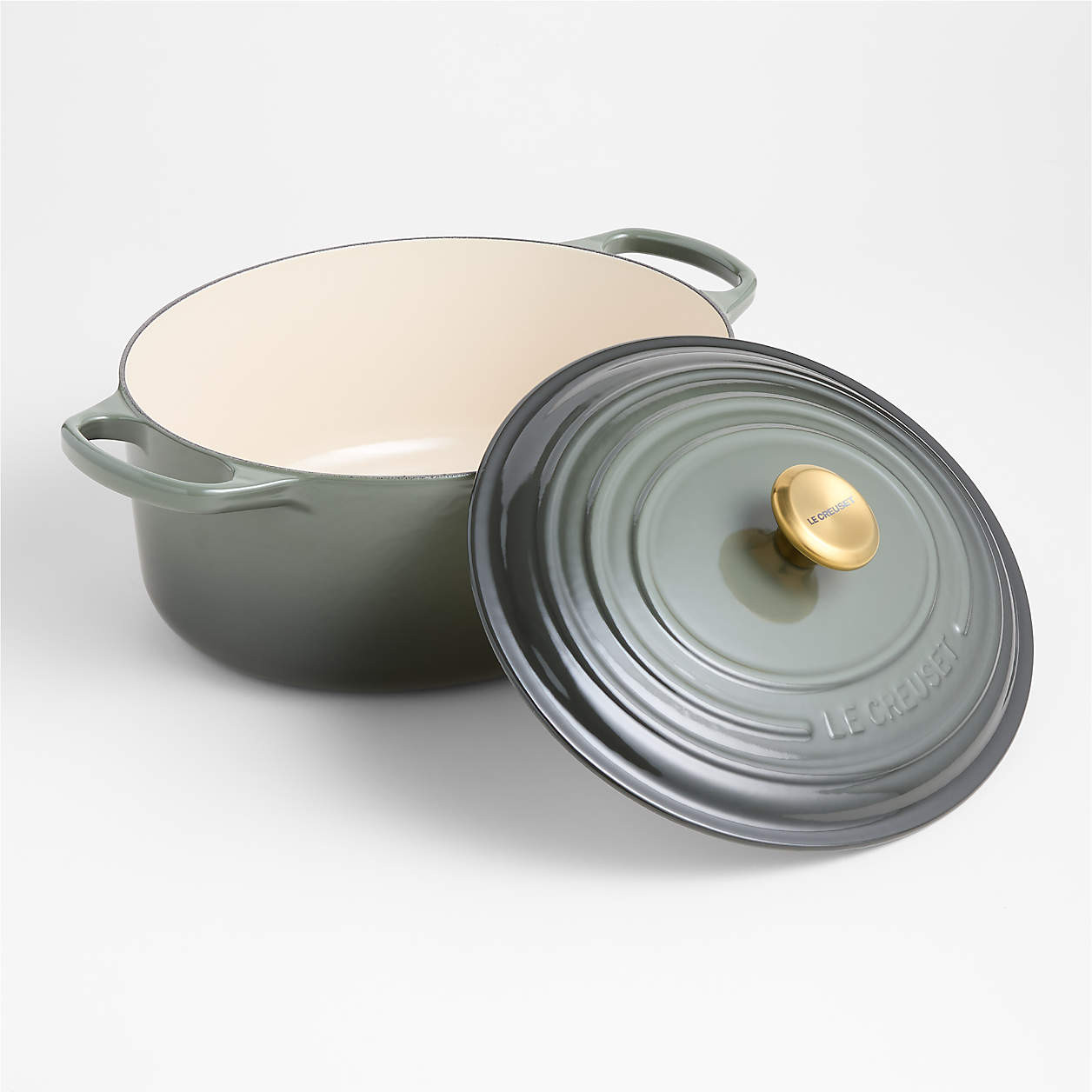 Le Creuset Signature 8-Qt. Thyme Enameled Cast Iron Oval Dutch Oven + Reviews | Crate & Barrel | Crate & Barrel