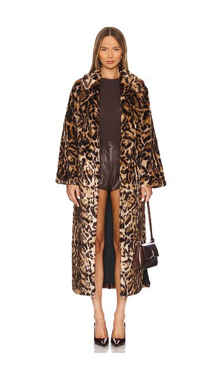 Adrienne Landau The Pamela Faux Fur Coat in Brown. - size M | Revolve Clothing (Global)