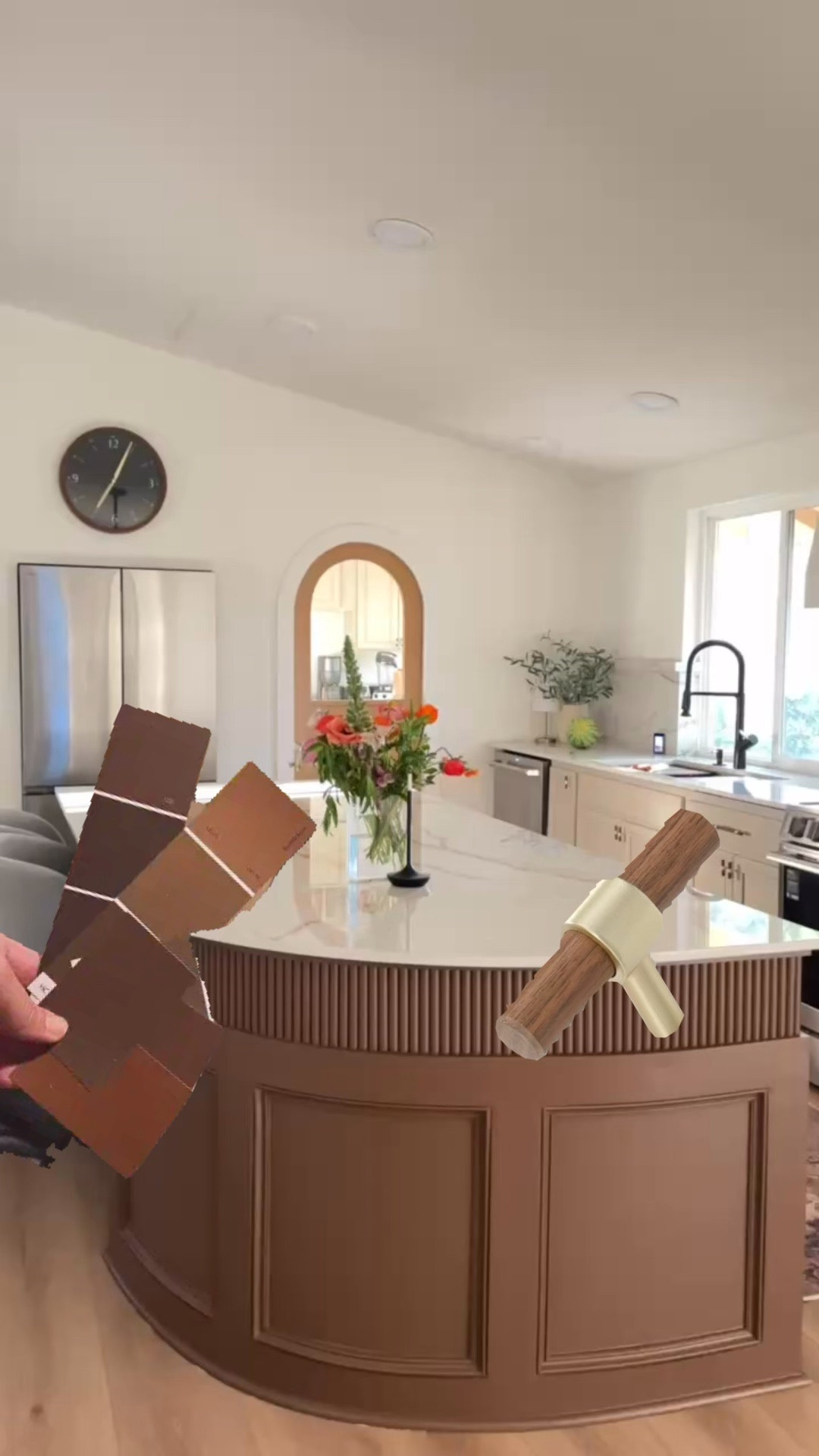 Benjamin Moore Raisin 1237 brown color for our curved island. Affordable hardware via Amazon! Our home kitchen renovation details that feel elevated

#LTKHome #LTKstorytime #LTKvlog