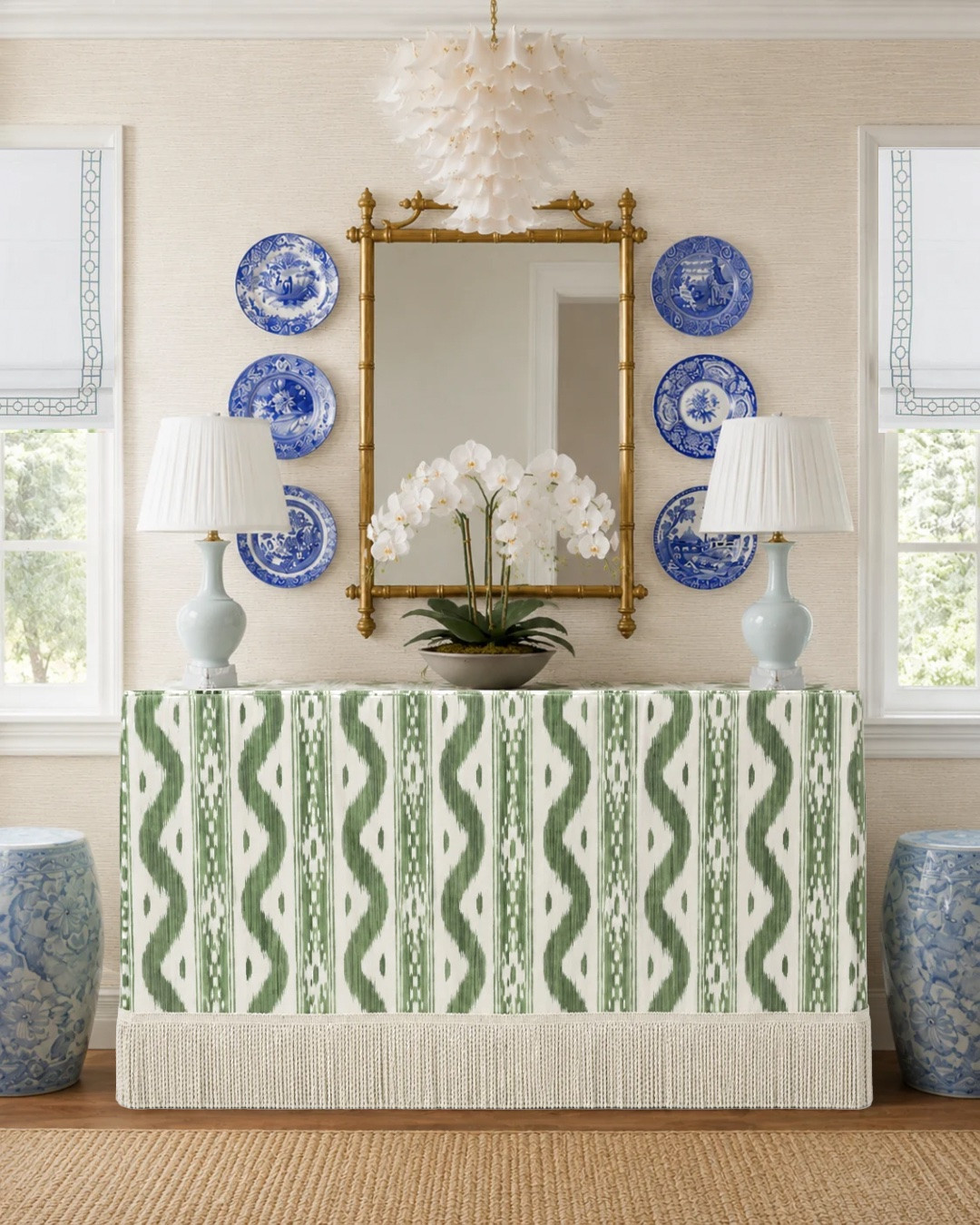 A collected entryway moment layered with timeless textures, soft color, and a touch of Southern charm. Classic blue & white accents, tailored details, and warm natural tones make this space feel both elevated and inviting.

Swipe to see the mood board behind the design and how Chat GPT turned it into reality. 

Entryway design | entry inspo | classic entryway | Grandmillennial home decor | Grandmillennial design

#LTKHome #LTKSaleAlert