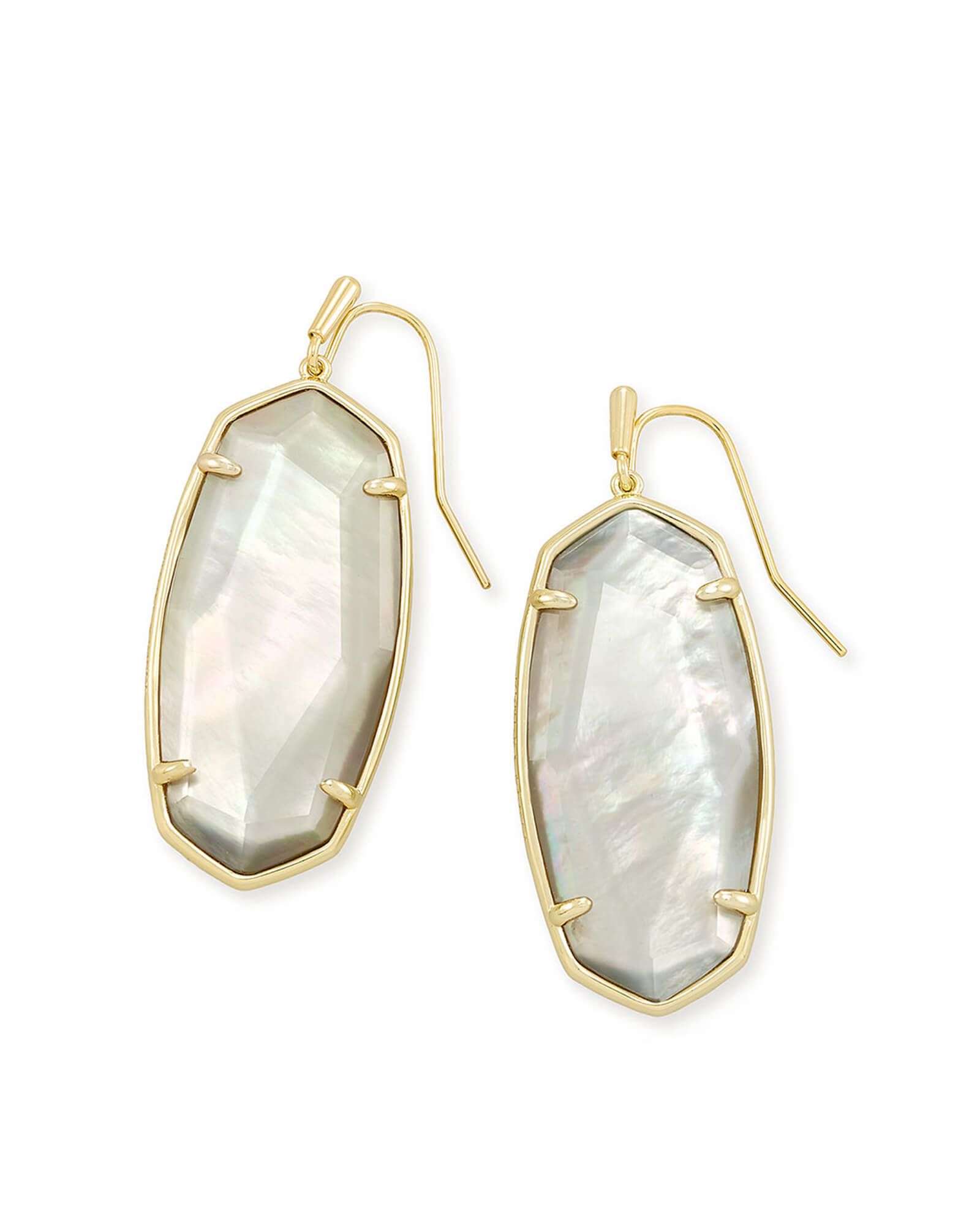 Faceted Elle Gold Drop Earrings in Gray Illusion | Kendra Scott