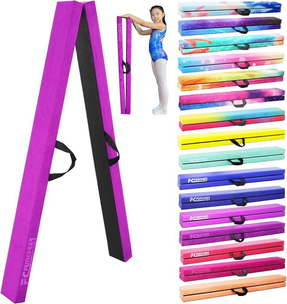 8FT Folding Balance Beam -Gymnastics Floor Beam -Gymnastics Equipment for Kids,Wood core- Anti-Sl... | Amazon (US)
