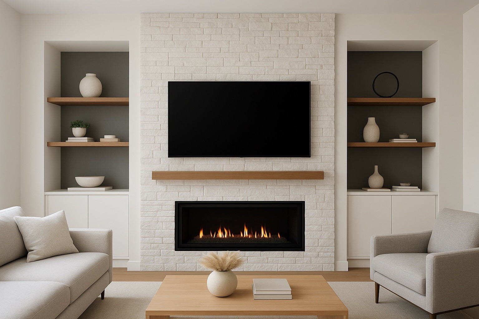 *DECOR IDEAS*  this is a mock up of my fireplace if I replaced my current cabinets and went with white built ins! I love it and can not unsee it!  So this is now on the future project list. Linking fresh picks in case you need a refresh.  I personally love the glass candles at Target because once the candle is burned, you have a beautiful tray or vase. 

#LTKSeasonal #LTKHome