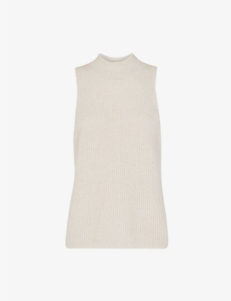 High-neck knitted cotton-blend top | Selfridges