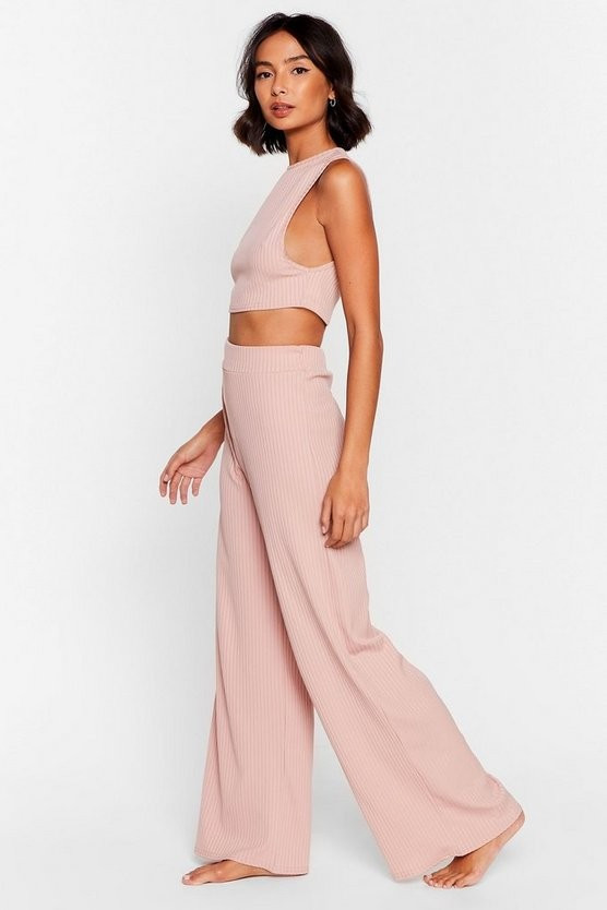 Side Show Crop Top and Wide-Leg Pants Lounge Set | NastyGal (US & CA)